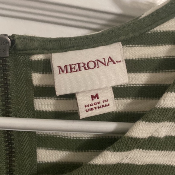 Merona green and white striped shirt - Picture 3 of 5